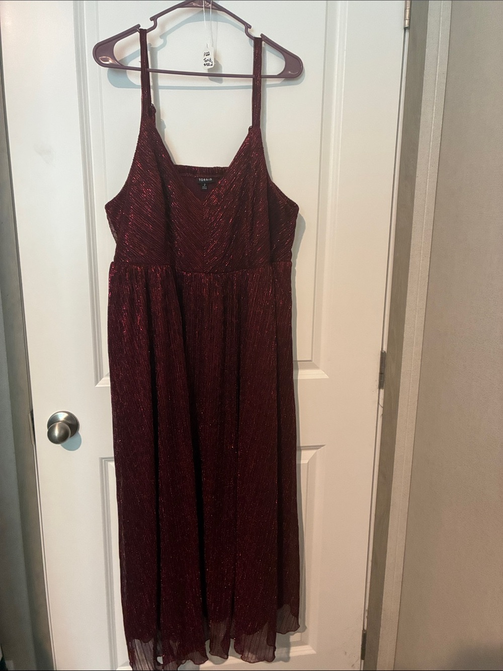 torrid Burgundy Shimmer Maxi Dress